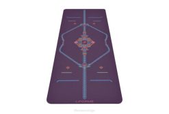 Liforme lila/blommig mindful trädgårdsyogamatta yogamattor 4B0613