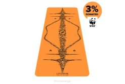 Liforme livlig orange/svart-kräm år av tigerns yogamatta yogamattor 4B0636