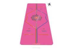 Liforme tacksam rosa/regnbåge tacksam regnbågsresematta yogamattor 4B0655