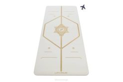 Liforme vitt guld magisk resematta yogamattor 4B0646